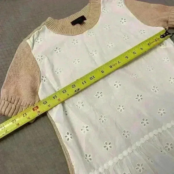 J.Crew Embroidered Front Shirt Sleeve Sweater Top - Picture 10 of 13